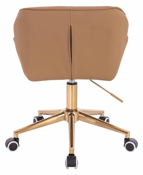 HR111K Karamell Műbőr Premium Soft szék arany lábbal