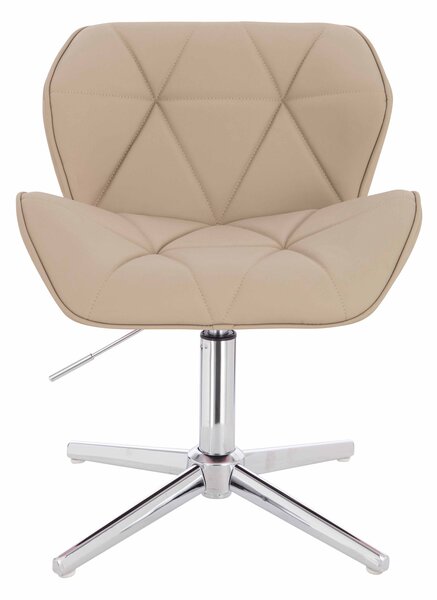 HR111CROSS Krémszínű Műbőr Premium Soft szék krómozott lábbal