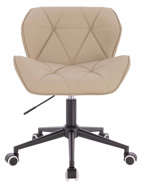 HR111K Krémszínű Műbőr Premium Soft szék fekete lábbal