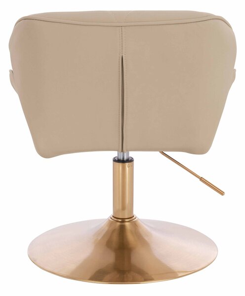 HR111N Krémszínű Műbőr Premium Soft szék arany lábbal