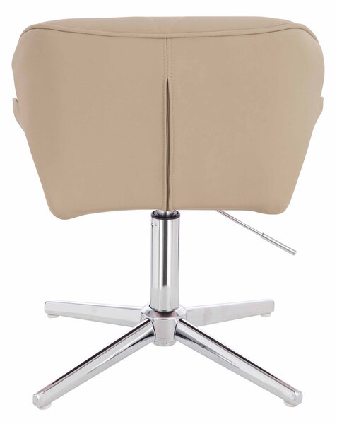 HR111CROSS Krémszínű Műbőr Premium Soft szék krómozott lábbal