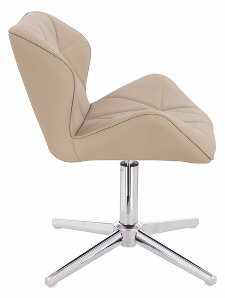 HR111CROSS Krémszínű Műbőr Premium Soft szék krómozott lábbal