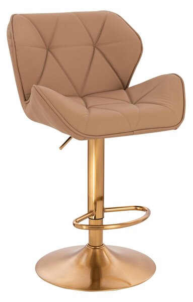 HR111W Karamell Műbőr Premium Soft szék arany lábbal