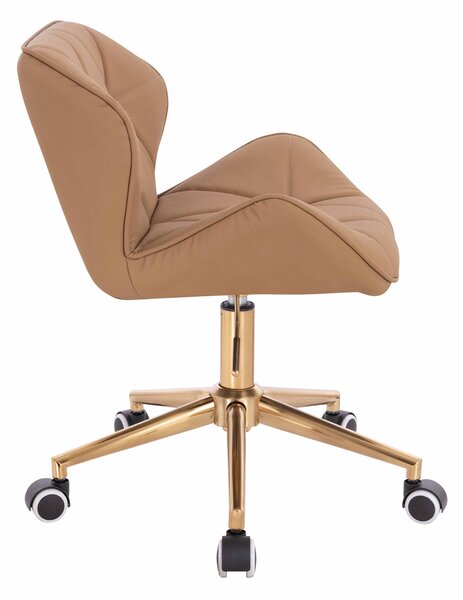 HR111K Karamell Műbőr Premium Soft szék arany lábbal