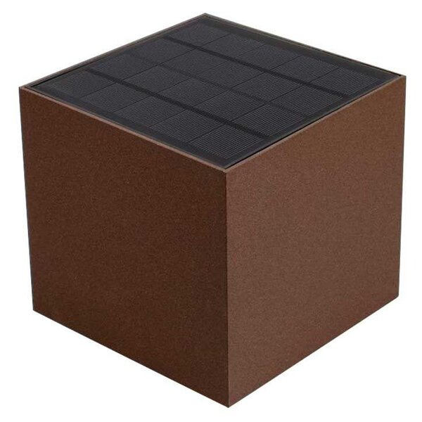 V-TAC 9W COB LED szolár fali Corten lámpa, szenzorral, CCT - SKU 23824