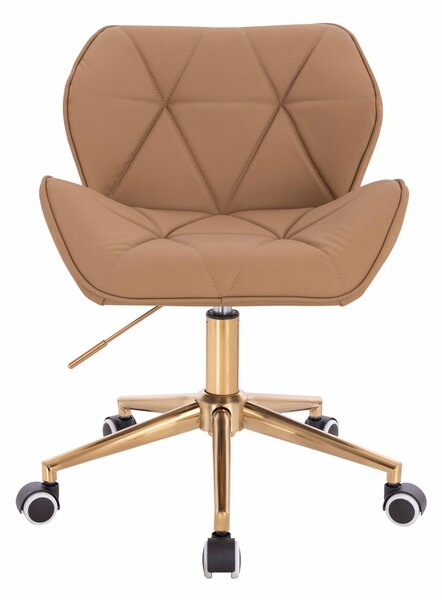 HR111K Karamell Műbőr Premium Soft szék arany lábbal