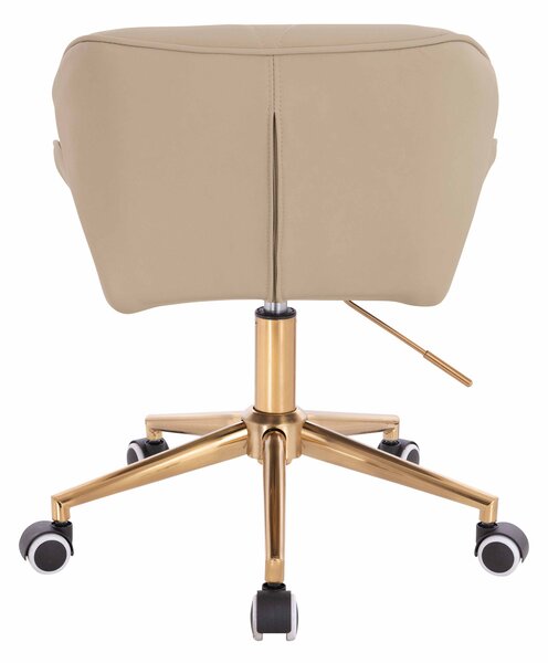 HR111K Krémszínű Műbőr Premium Soft szék arany lábbal