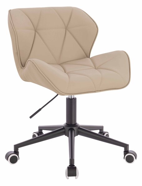 HR111K Krémszínű Műbőr Premium Soft szék fekete lábbal