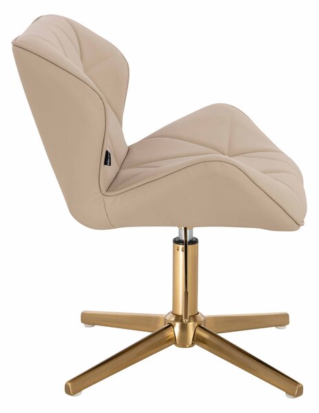 HR111CROSS Krémszínű Műbőr Premium Soft szék arany lábbal
