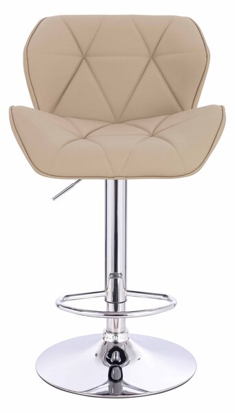 HR111W Krémszínű Műbőr Premium Soft szék krómozott lábbal