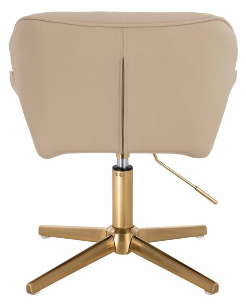 HR111CROSS Krémszínű Műbőr Premium Soft szék arany lábbal