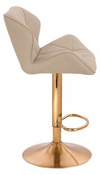 HR111W Krémszínű Műbőr Premium Soft szék arany lábbal