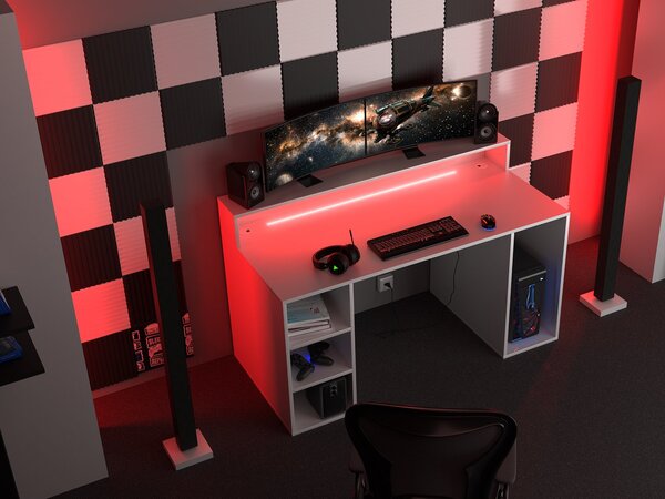 Gamer PC asztal Endechor (fehér)