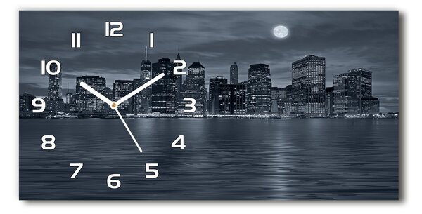 Négyszögletes üvegóra vízszintesen New york éjjel