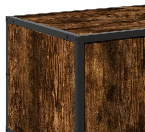 VidaXL füstös tölgy színű szerelt fa és fém TV-szekrény 150x35x41 cm