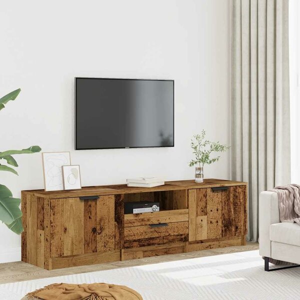 VidaXL TV szekrény Régi fa 140x35x40 cm Gépelt fa