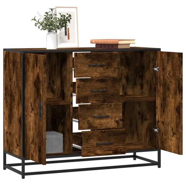 VidaXL sonoma tölgy színű szerelt fa tálalószekrény 92 x 35 x 76 cm