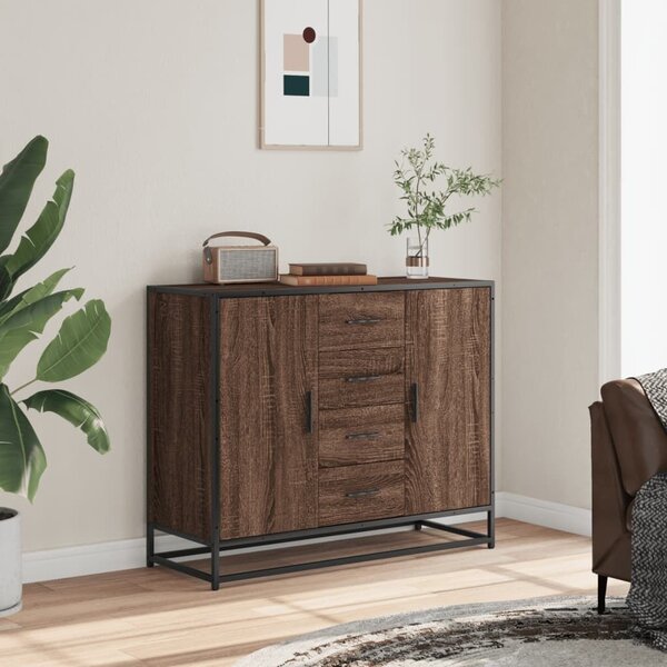 VidaXL barna tölgy színű szerelt fa tálalószekrény 92 x 35 x 76 cm