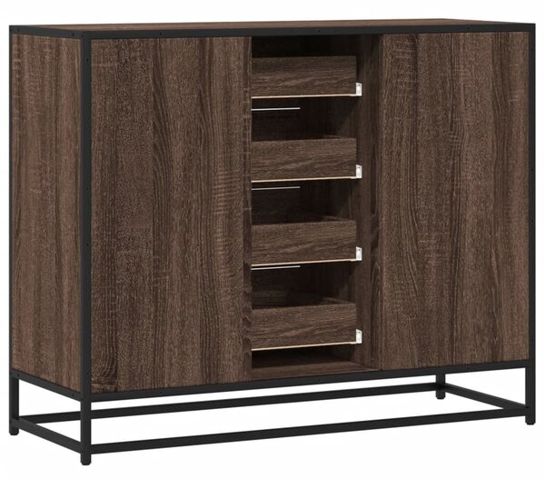 VidaXL barna tölgy színű szerelt fa tálalószekrény 92 x 35 x 76 cm