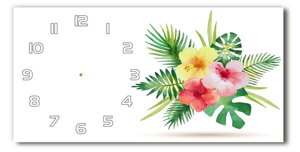 Vízszintes üvegóra Hawaii virágok
