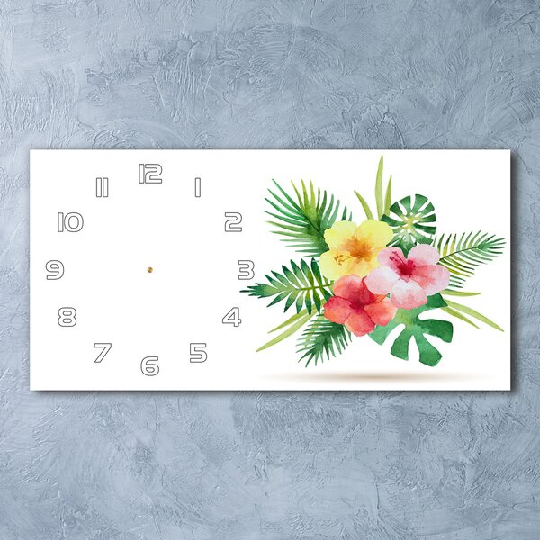 Vízszintes üvegóra Hawaii virágok