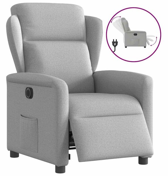 VidaXL felhőszürke szövet elektromos dönthető fotel