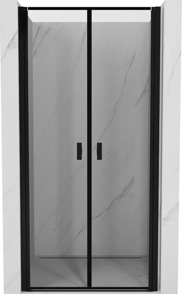 Mexen Zuhanyajtó nyílás MIST (d+d) 70x200 cm 6 mm fekete, kerettel, 8A7-070-000-70-70