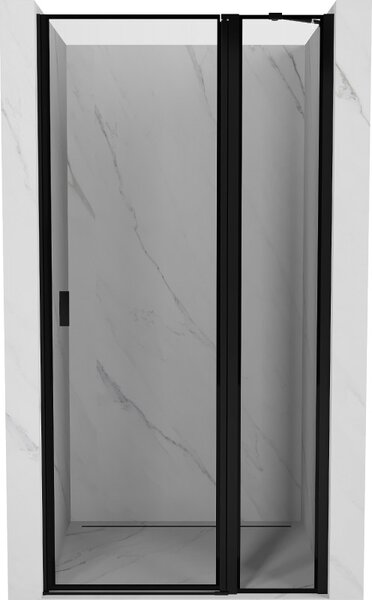 Mexen MIST, 1 szárnyú zuhanyajtó (1d+1s) 70x200 cm, 6 mm-es átlátszó üveg fekete kerettel, jobb oldali, 8A4-070-000-70-70-P
