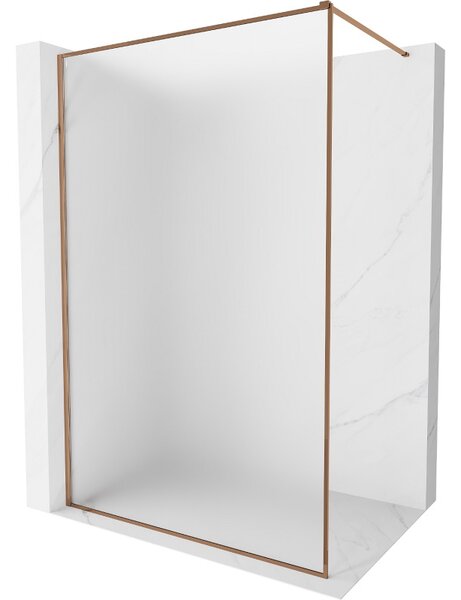 Mexen, Mexen Kioto-XF zuhanyfal kerettel 50 x 202 cm, matt 10 mm, rozéarany - 800-050-104-60-30-X