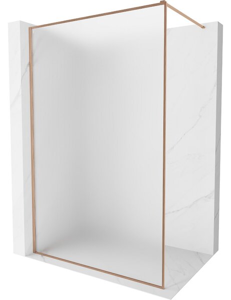 Mexen, Mexen Kioto-XF zuhanyfal kerettel 50 x 202 cm, matt 10 mm, szálcsiszolt réz - 800-050-104-65-30-X