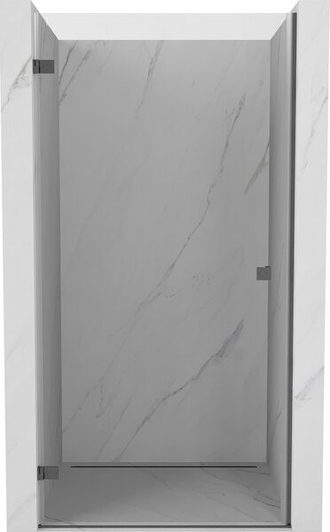 Mexen, Mexen Lunar-B Forgós bal oldali zuhanyajtó 60 cm, átlátszó, szálcsiszolt szürke-fekete - 832-060-000-66-00-L
