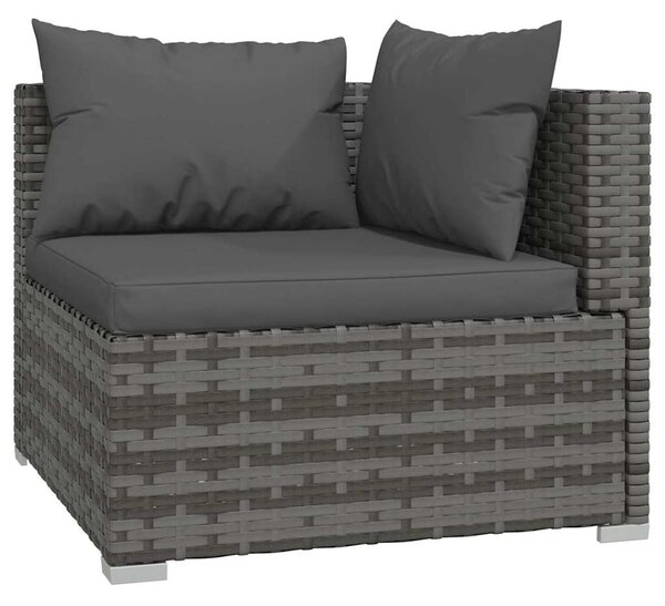 4 részes szürke polyrattan kerti ülőgarnitúra párnákkal