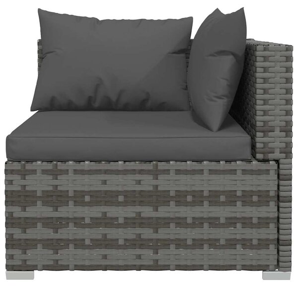 4 részes szürke polyrattan kerti ülőgarnitúra párnákkal
