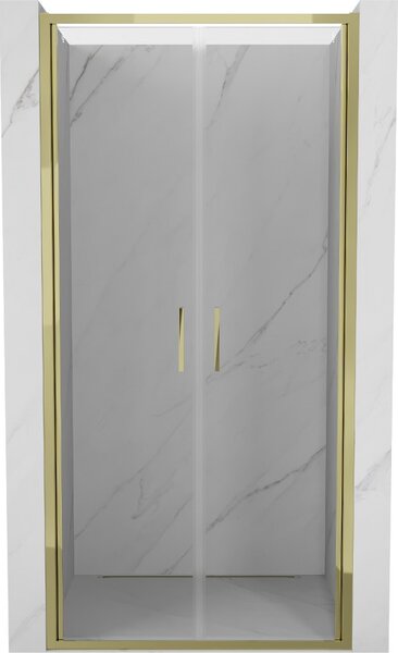 Mexen Exo, kétszárnyú zuhanyajtó 70 cm, átlátszó üveg, arany, 814-070-000-50-00