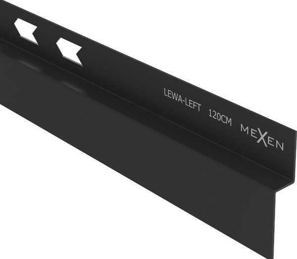 Mexen Line-B szegélyléc 120 cm bal oldali, matt fekete, 187002120L