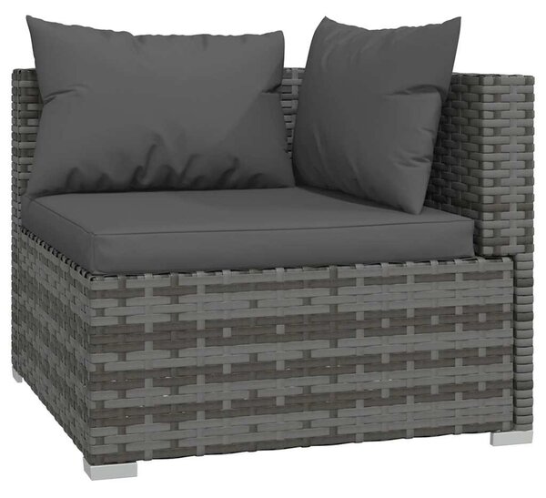 5 részes szürke polyrattan kerti ülőgarnitúra párnákkal