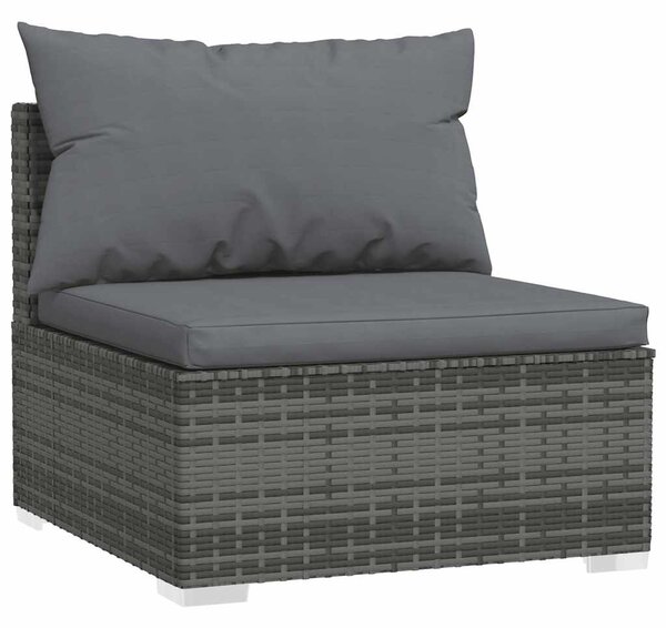 4 részes szürke polyrattan kerti ülőgarnitúra párnákkal