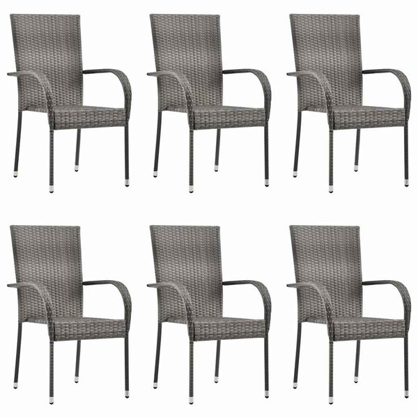 7 részes szürke polyrattan kerti étkezőgarnitúra