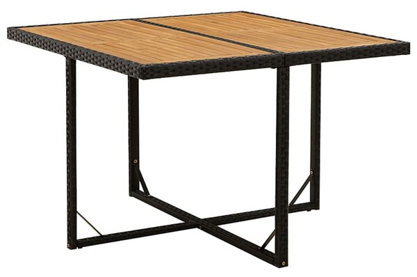 5 részes fekete polyrattan kerti étkezőgarnitúra párnákkal