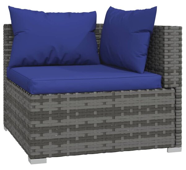 6 részes szürke polyrattan kerti ülőgarnitúra párnákkal