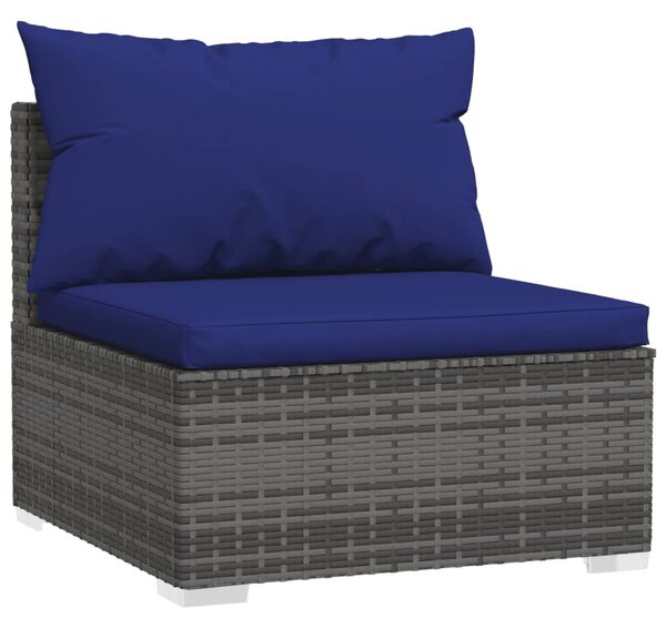 6 részes szürke polyrattan kerti ülőgarnitúra párnákkal
