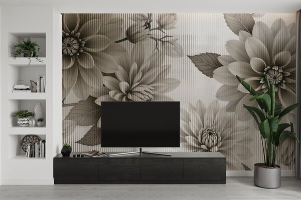 Fotótapéta Elegáns virágos, monokróm design, Modern fotótapéta, Modern fotótapéta, w03197v1 - Muralas.hu