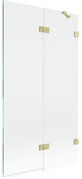 Mexen Lunar, kétszárnyú kádparaván jobb oldali 100 x 150 cm, átlátszó üveg, matt arany, 897-100-100-55-00-P