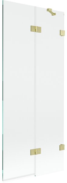 Mexen Lunar, kétszárnyú kádparaván jobb oldali 80 x 150 cm, átlátszó üveg, matt arany, 897-080-100-55-00-P