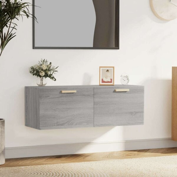 VidaXL szürke sonoma színű szerelt fa faliszekrény 100 x 36,5 x 35 cm