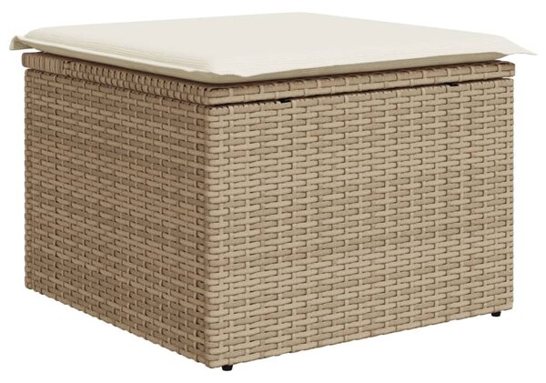 7 részes bézs polyrattan kerti ülőgarnitúra párnákkal