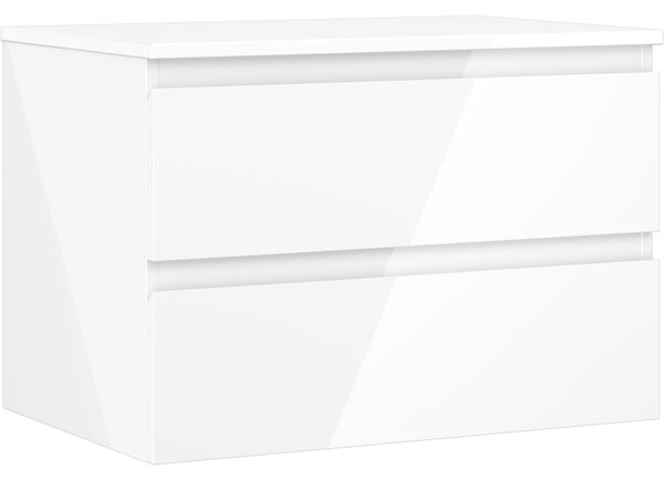 Mexen Orio, fürdőszobaszekrény 70 cm felsőrésszel, 2 fiókkal, fényes fehér, 91A10-07047-2-BFFC00