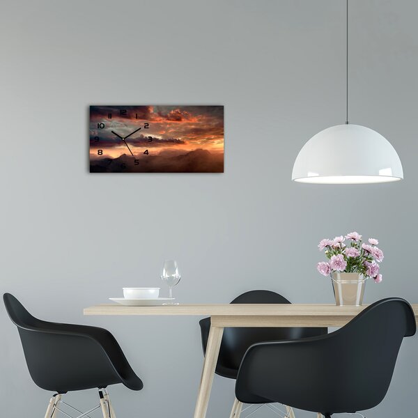 Négyszögletes üvegóra vízszintesen Sunset hegy