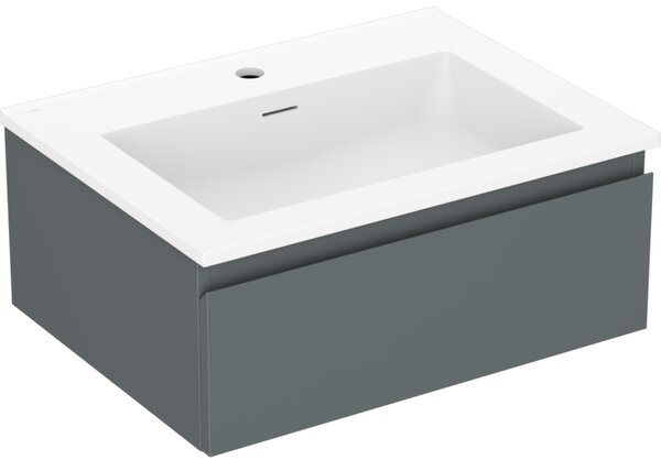 Mexen Orio, fürdőszobaszekrény 60 cm Otis mosdóval, 1 fiókkal, grafit matt/fehér matt, 91A10-06023-1-BF66-W18M01
