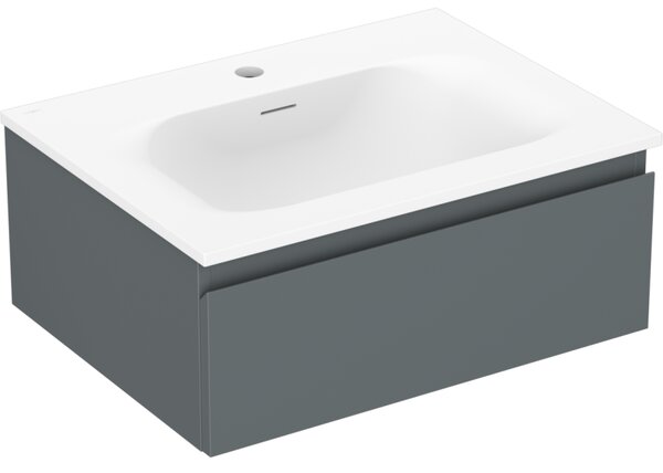 Mexen Orio, fürdőszobaszekrény 60 cm Vela mosdóval, 1 fiókkal, grafit matt/fehér matt, 91A10-06023-1-BF66-W23M01